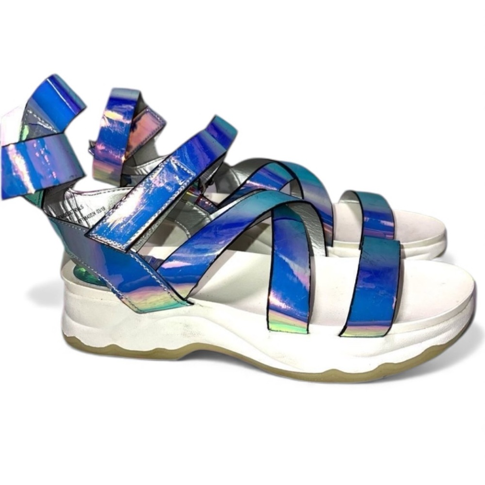 𝅺Wild Fable sandals Silver Kaya Ankle Wrap Platform Sandals Size 9 NWT